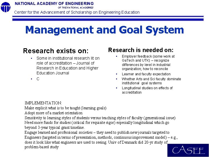 NATIONAL ACADEMY OF ENGINEERING OF THE NATIONAL ACADEMIES Center for the Advancement of Scholarship