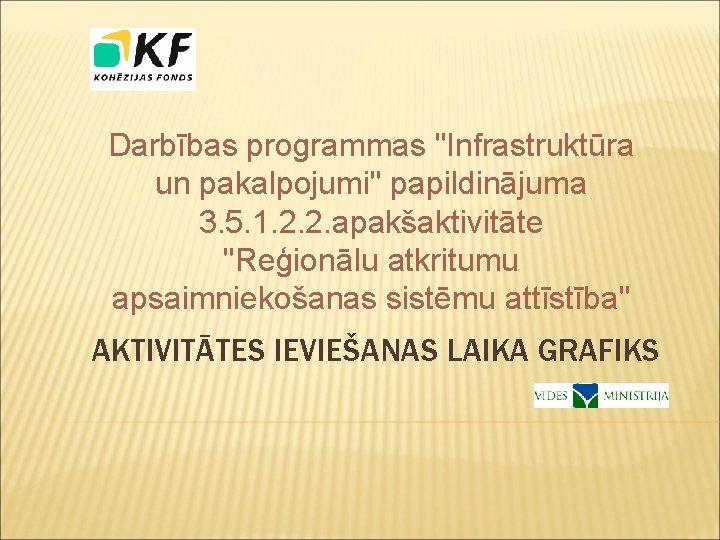 Darbības programmas "Infrastruktūra un pakalpojumi" papildinājuma 3. 5. 1. 2. 2. apakšaktivitāte "Reģionālu atkritumu