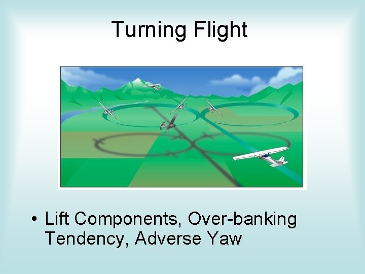 Turning Flight • Lift Components, Over-banking Tendency, Adverse Yaw 