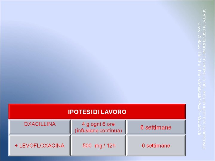 CENTRO DI PREVENZIONE E CONTROLLO DEL RISCHIO INFETTIVO IN OSPEDALE U. O. C. DI