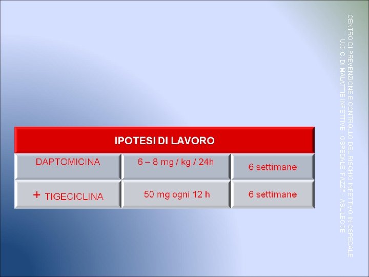 CENTRO DI PREVENZIONE E CONTROLLO DEL RISCHIO INFETTIVO IN OSPEDALE U. O. C. DI