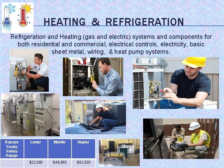 HEATING & REFRIGERATION Refrigeration and Heating (gas and electric) systems and components for both