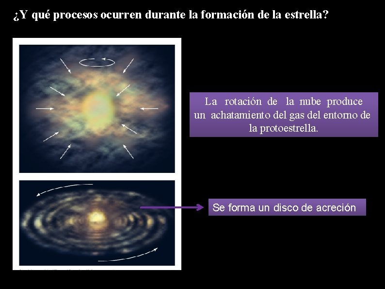 ¿Y qué procesos ocurren durante la formación de la estrella? La rotación de la