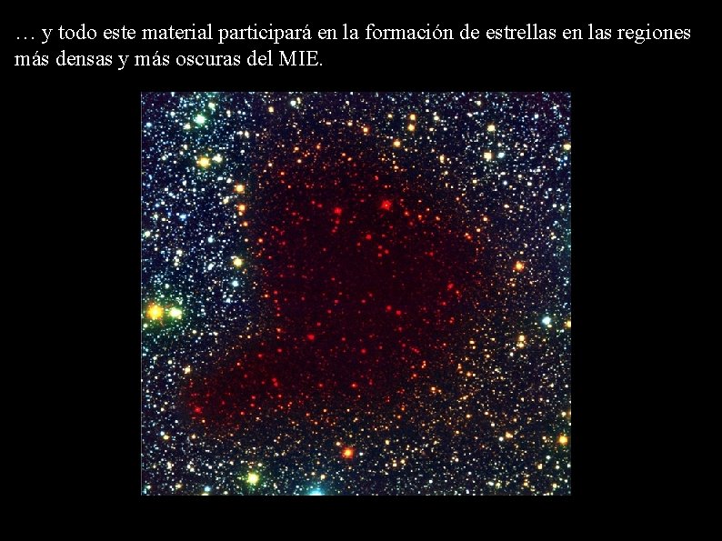 … y todo este material participará en la formación de estrellas en las regiones