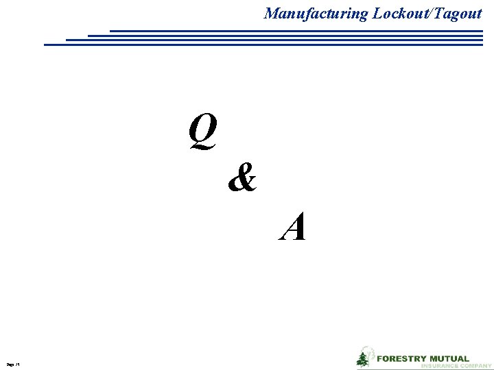 Manufacturing Lockout/Tagout Q & A Page 75 