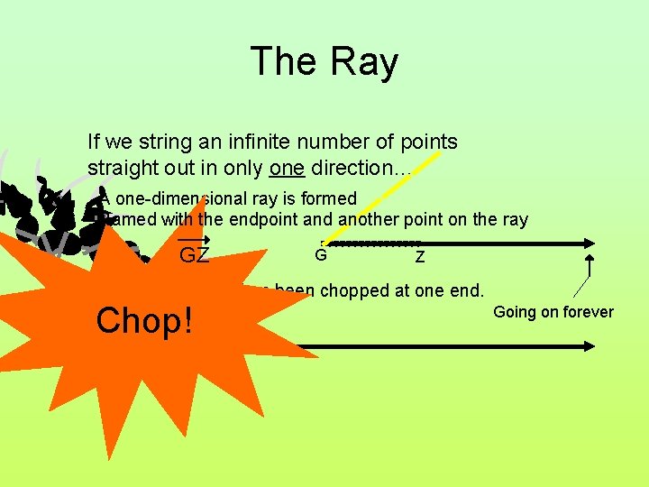 The Ray If we string an infinite number of points straight out in only