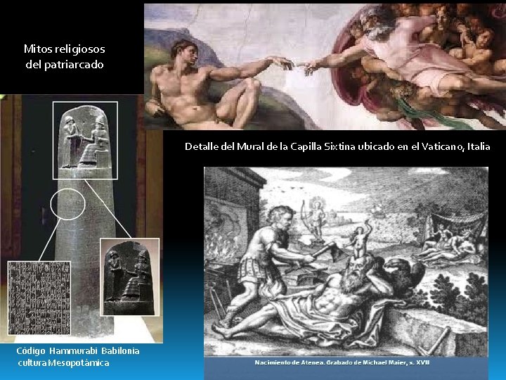 Mitos religiosos del patriarcado Detalle del Mural de la Capilla Sixtina ubicado en el