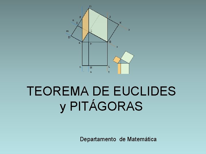 TEOREMA DE EUCLIDES y PITÁGORAS Departamento de Matemática 
