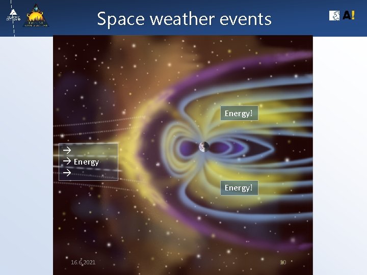 Space weather events Energy! Energy! 16. 6. 2021 10 