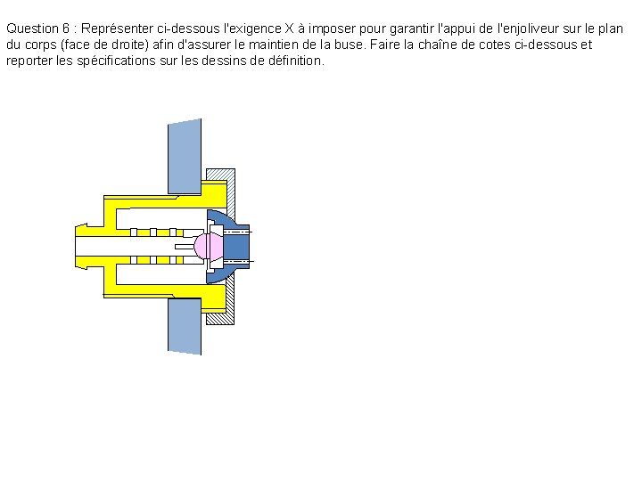 Question 6 : Représenter ci-dessous l'exigence X à imposer pour garantir l'appui de l'enjoliveur