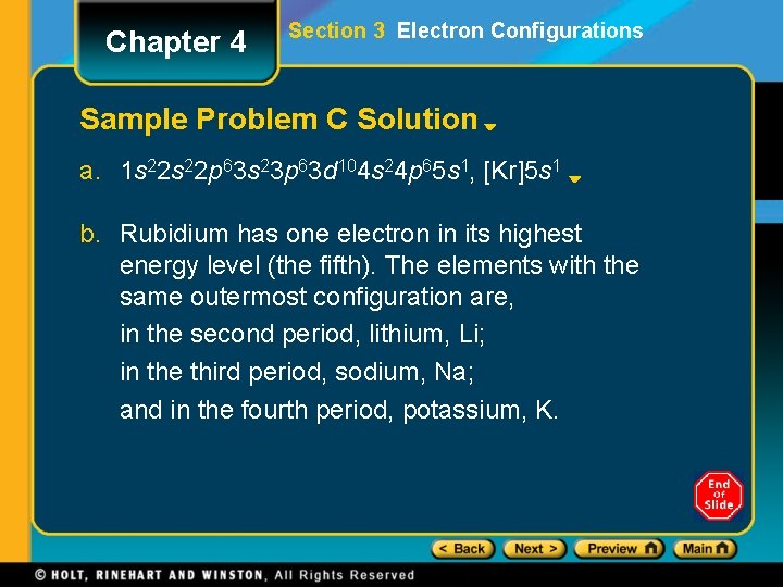 Chapter 4 Section 3 Electron Configurations Sample Problem C Solution a. 1 s 22