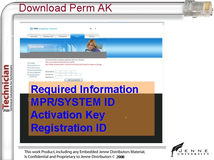 Download Perm AK Required Information MPR/SYSTEM ID Activation Key Registration ID 2008 