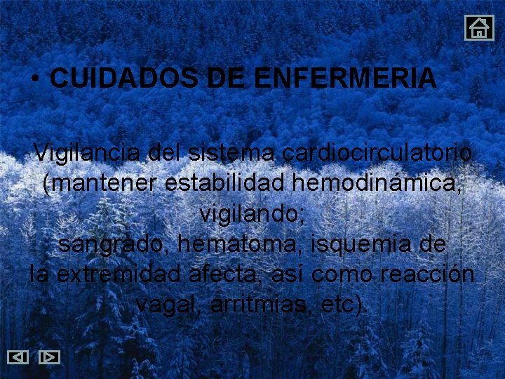  • CUIDADOS DE ENFERMERIA Vigilancia del sistema cardiocirculatorio (mantener estabilidad hemodinámica, vigilando; sangrado,