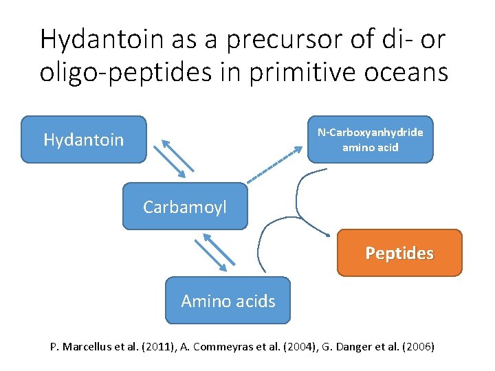 Hydantoin as a precursor of di- or oligo-peptides in primitive oceans N-Carboxyanhydride amino acid