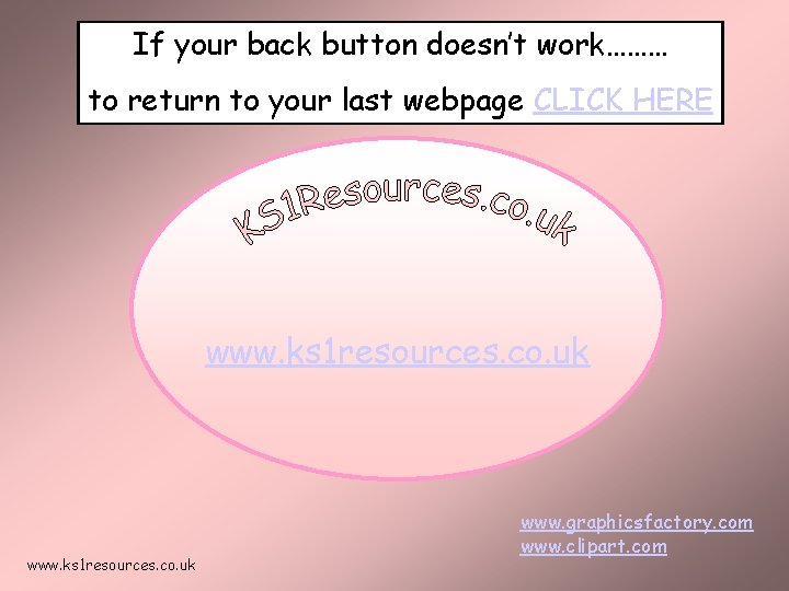 If your back button doesn’t work……… to return to your last webpage CLICK HERE
