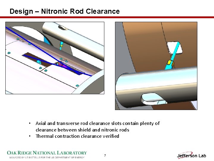 Design – Nitronic Rod Clearance • Axial and transverse rod clearance slots contain plenty