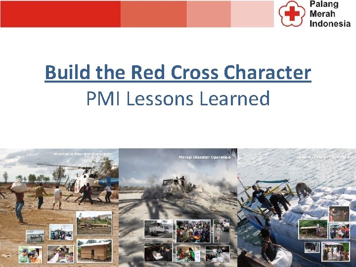 Build the Red Cross Character PMI Lessons Learned 