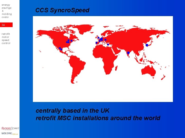 energy savings & molding costs CCS Syncro. Speed 34 retrofit motor speed control centrally