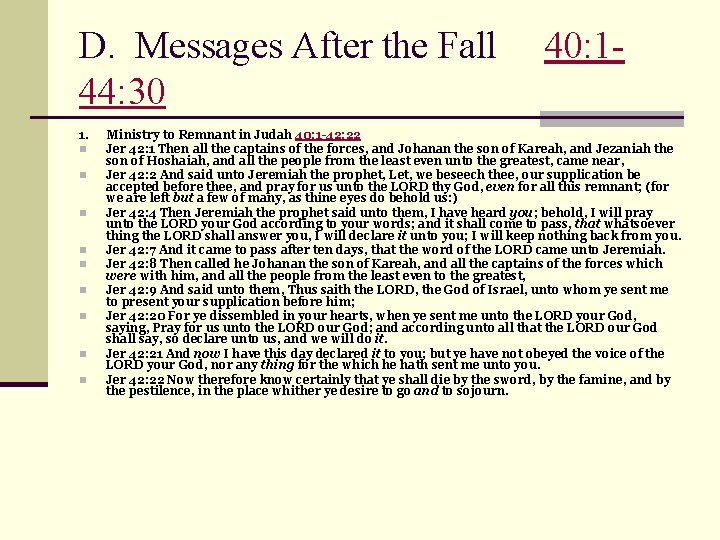 D. Messages After the Fall 44: 30 1. n n n n n 40: