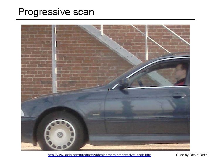 Progressive scan http: //www. axis. com/products/video/camera/progressive_scan. htm Slide by Steve Seitz 