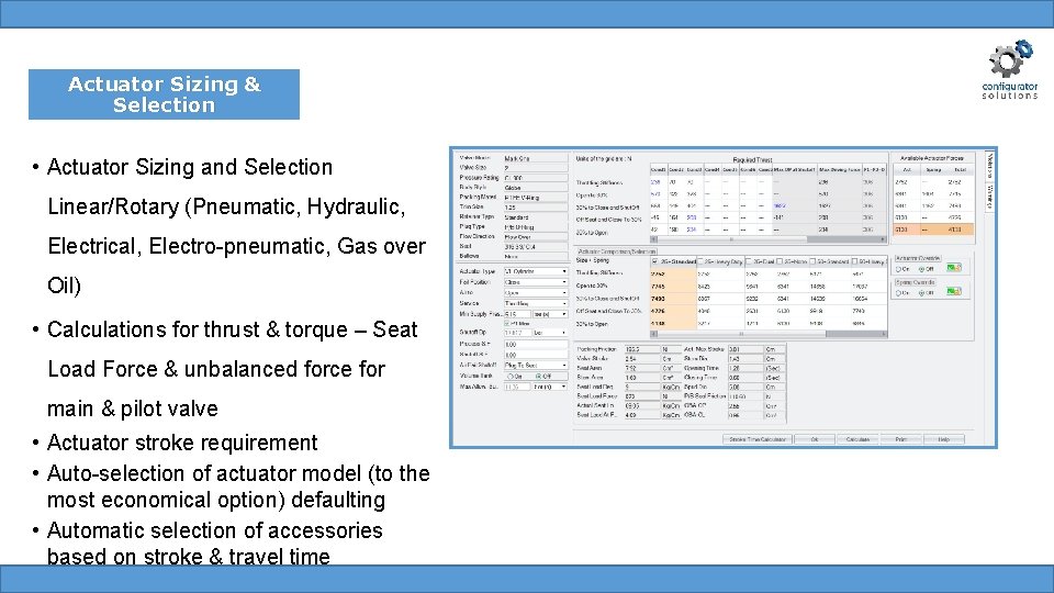 Actuator Sizing & Selection • Actuator Sizing and Selection Linear/Rotary (Pneumatic, Hydraulic, Electrical, Electro-pneumatic, Actuator Sizing & Selection • Actuator Sizing and Selection Linear/Rotary (Pneumatic, Hydraulic, Electrical, Electro-pneumatic,