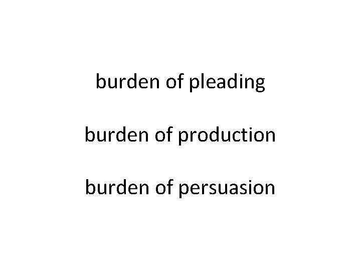 burden of pleading burden of production burden of persuasion burden of pleading burden of production burden of persuasion