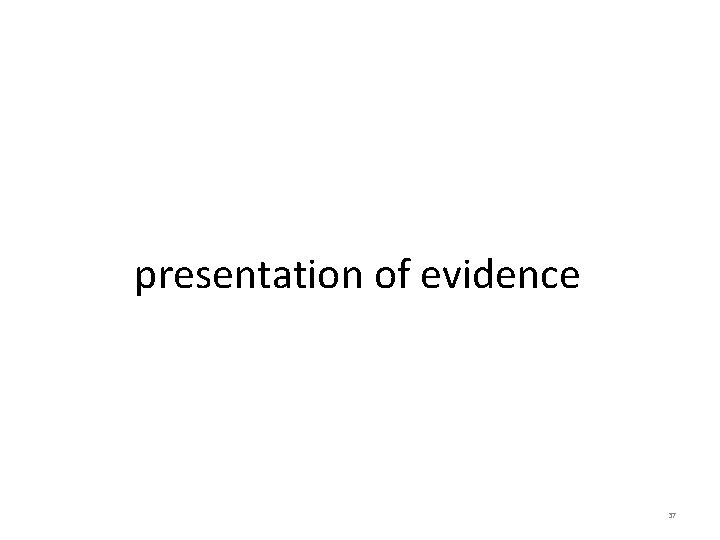 presentation of evidence 37 presentation of evidence 37