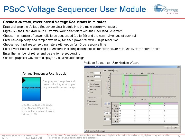PSo. C Voltage Sequencer User Module Create a custom, event-based Voltage Sequencer in minutes