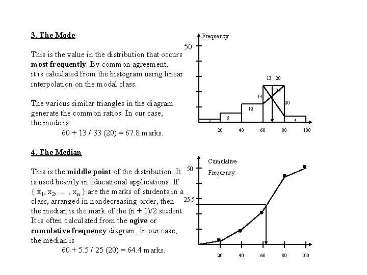 3. The Mode This is the value in the distribution that occurs most frequently. 3. The Mode This is the value in the distribution that occurs most frequently.