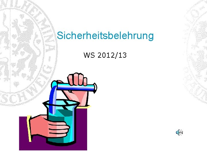 Sicherheitsbelehrung WS 2012/13 