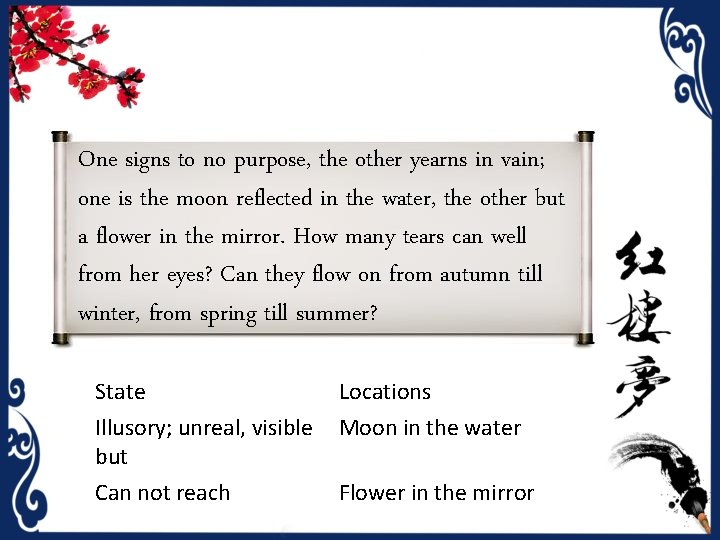 One signs to no purpose, the other yearns in vain; one is the moon