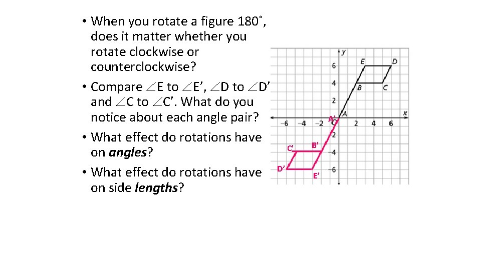  • When you rotate a figure 180˚, does it matter whether you rotate
