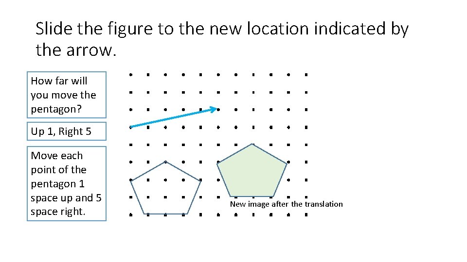 Slide the figure to the new location indicated by the arrow. How far will