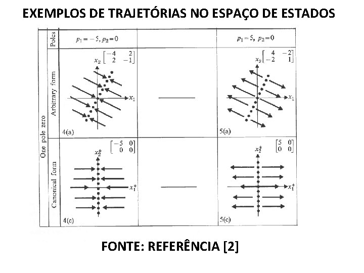 EXEMPLOS DE TRAJETÓRIAS NO ESPAÇO DE ESTADOS FONTE: REFERÊNCIA [2] 