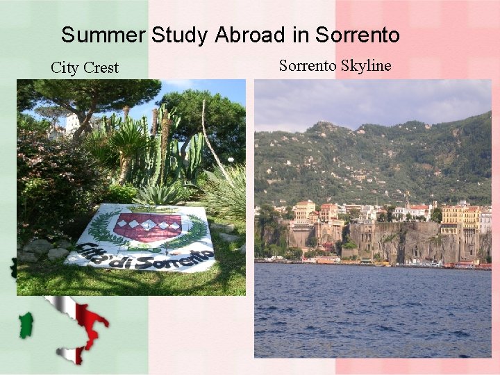 Summer Study Abroad in Sorrento City Crest Sorrento Skyline 