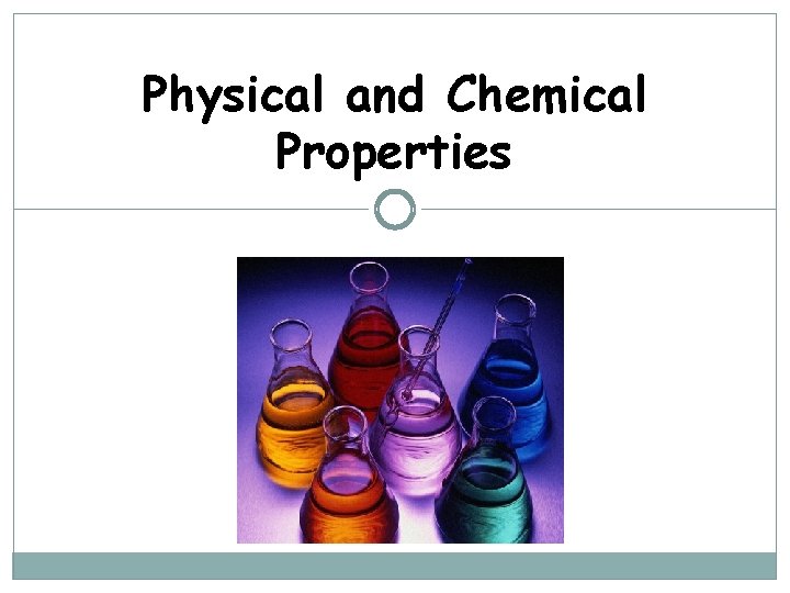 Physical and Chemical Properties 