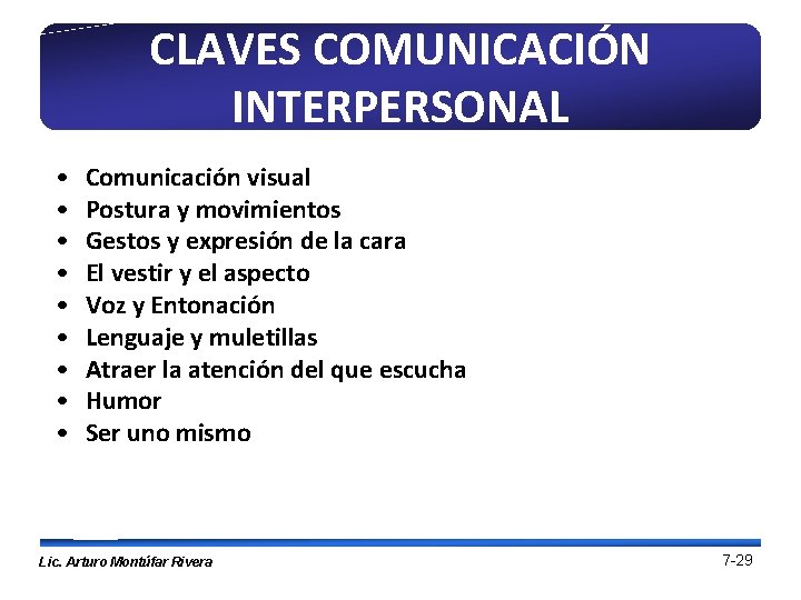 CLAVES COMUNICACIÓN INTERPERSONAL • • • Comunicación visual Postura y movimientos Gestos y expresión