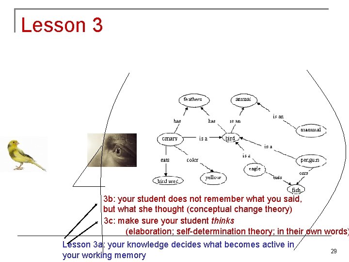 Lesson 3 3 b: your student does not remember what you said, but what