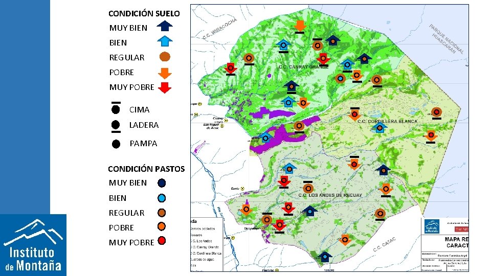 CONDICIÓN SUELO MUY BIEN REGULAR POBRE MUY POBRE CIMA LADERA PAMPA CONDICIÓN PASTOS MUY