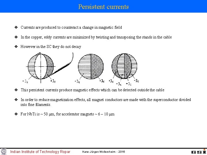 Persistent currents v Currents are produced to counteract a change in magnetic field v