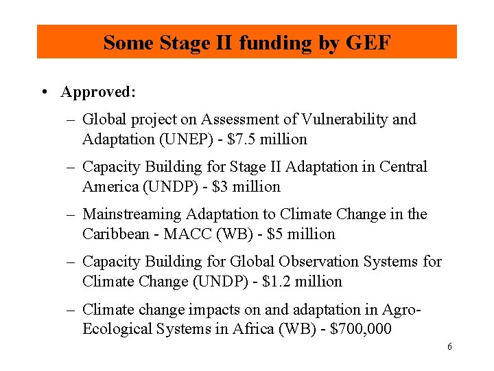 GEF and Adaptation to Climate Change Mauritius April