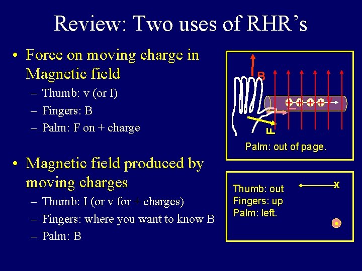 Review: Two uses of RHR’s + +v I – Thumb: v (or I) – Review: Two uses of RHR’s + +v I – Thumb: v (or I) –