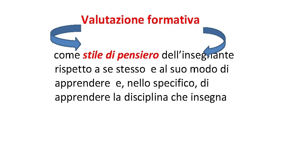 Valutazione formativa come stile di pensiero dell’insegnante rispetto a se stesso e al suo