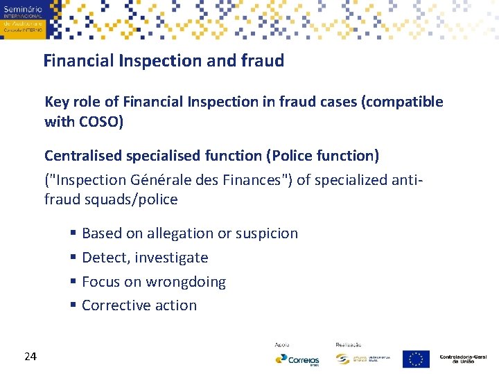 Financial Inspection and fraud Key role of Financial Inspection in fraud cases (compatible with