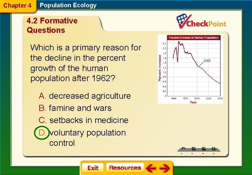 Chapter 4 Population Ecology 4. 2 Formative Questions Which is a primary reason for
