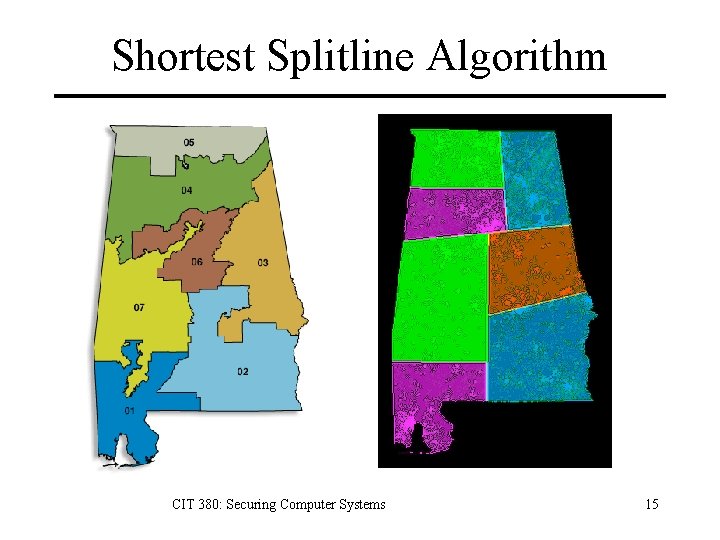 Shortest Splitline Algorithm CIT 380: Securing Computer Systems 15 