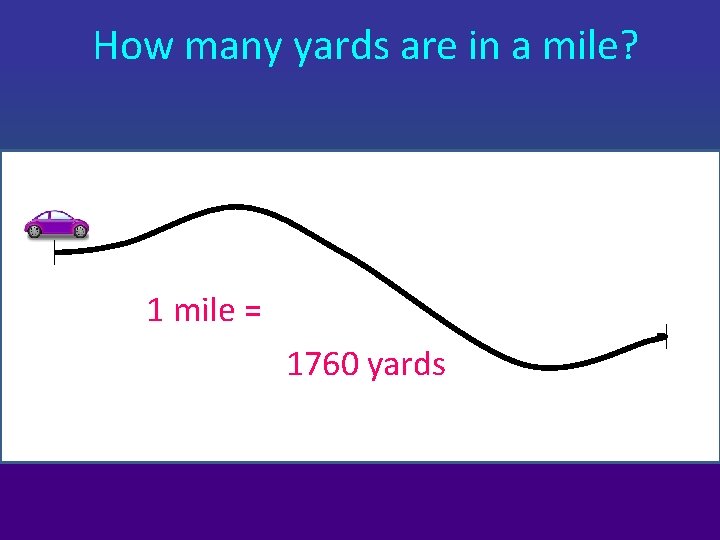 How many yards are in a mile? 1 mile = 1760 yards 