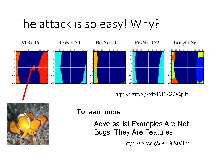 The attack is so easy! Why? https: //arxiv. org/pdf/1611. 02770. pdf To learn more: