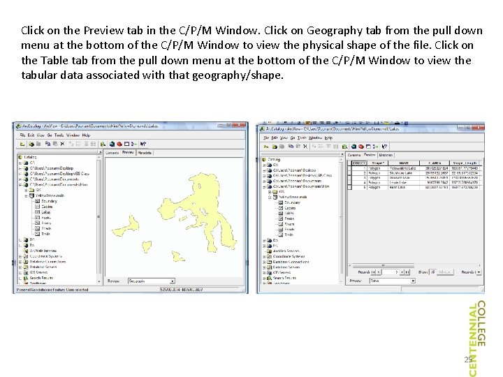 Click on the Preview tab in the C/P/M Window. Click on Geography tab from Click on the Preview tab in the C/P/M Window. Click on Geography tab from
