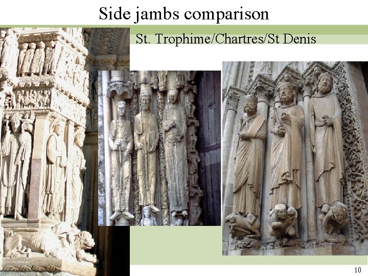 Side jambs comparison St. Trophime/Chartres/St Denis 10 